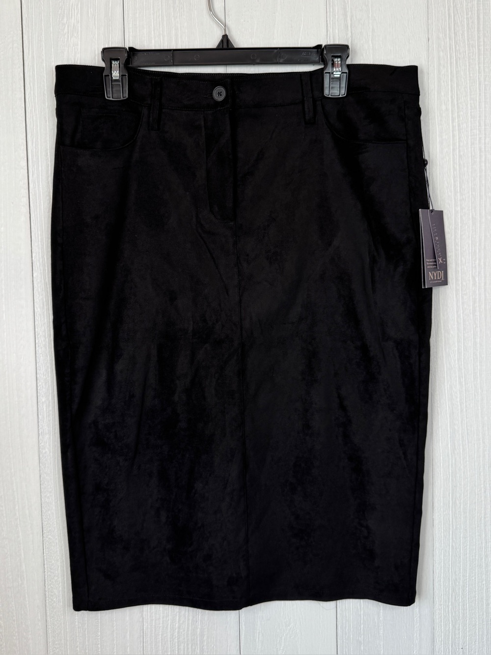 NYDJ Faux Suede Soft LiftxTuck Stretch 5-Pocket Pencil Skirt 12